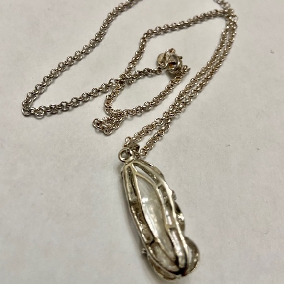 Vintage Encased Biwa Pearls Pendant w/18in Sterling-925 Chain Necklace - Picture 12 of 12